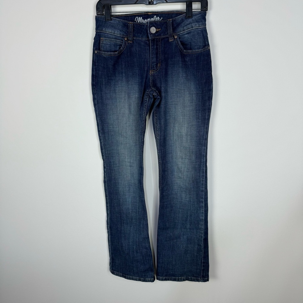 Wrangler boot cut dark wash denim jeans western rodeo